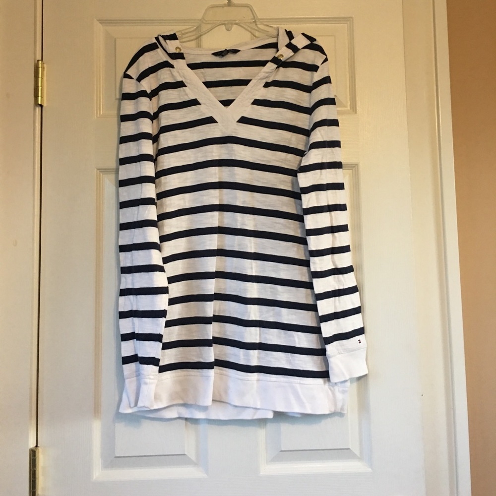 Tommy Hilfiger Navy and White Beach Coverup💙